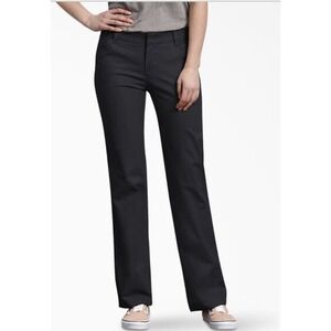 Dickies Black Twill Work Pants 14R Short‎ Women New Relaxed Fit Straight Leg